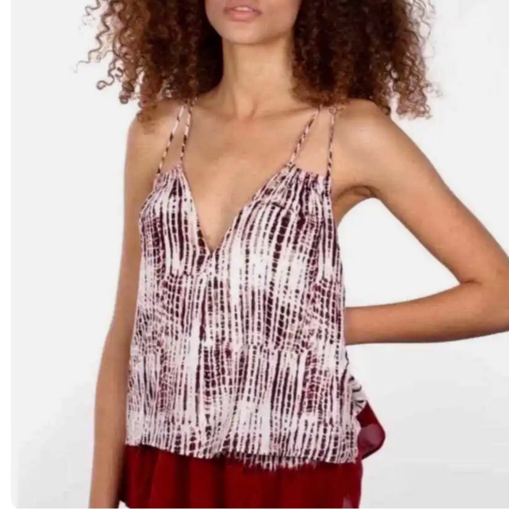 Nwt Anthropologie Olivia Layered Tie Dye Cami Tank Top Size L